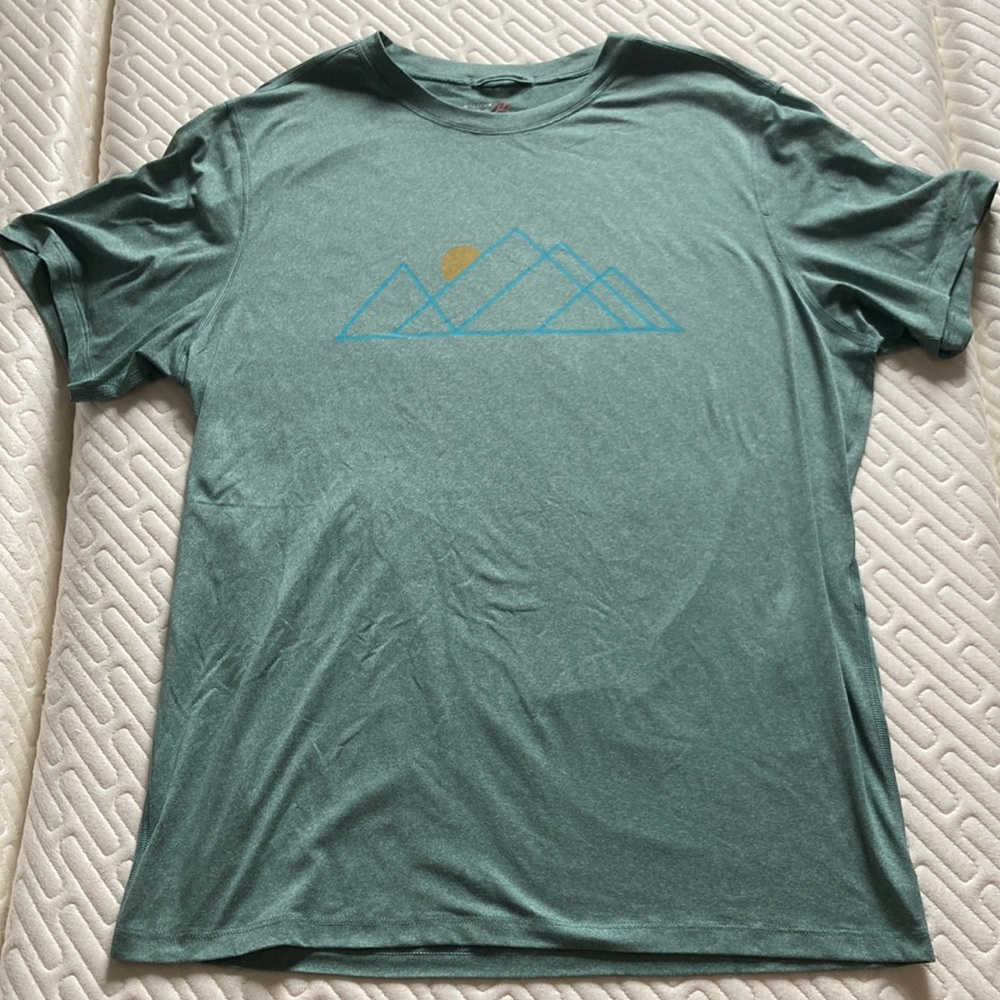 Marine Layer Sport Shirt Green Turquoise Mountain Medium